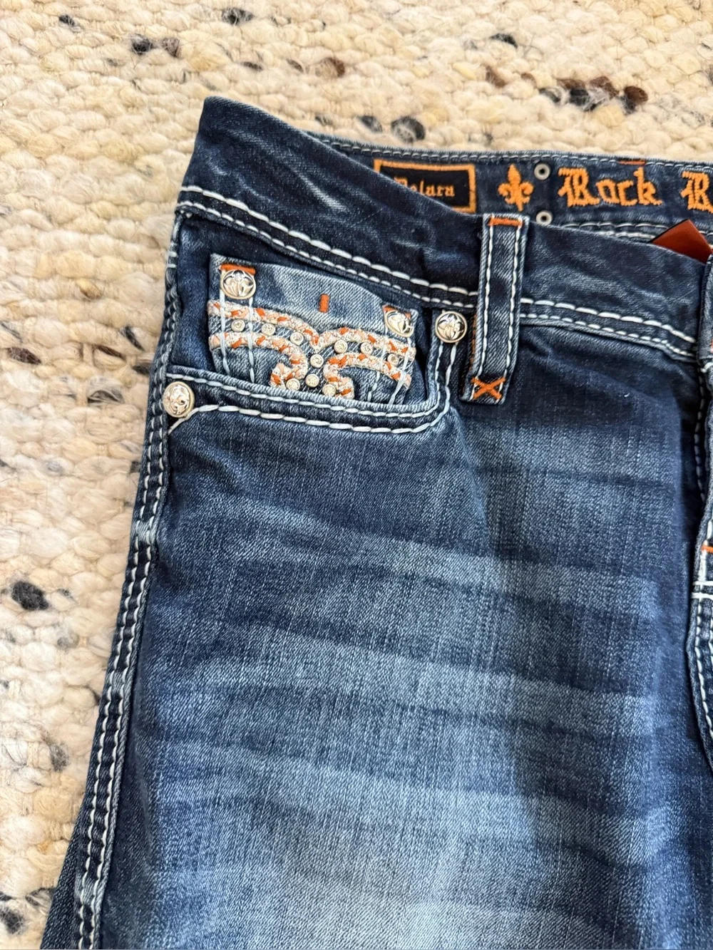 Rock Revival Delara Dark Blue Curvy Crop Jeans 28 - Picture 3 of 11